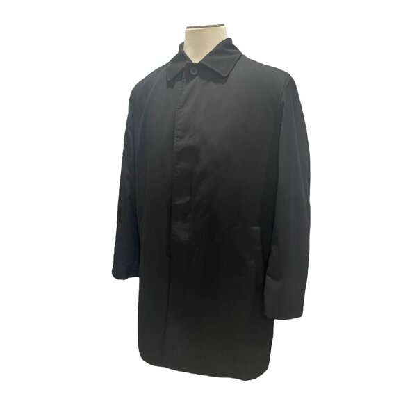 Joe by Joseph Abboud Black Rain & Stain Repellent Overcoat L Quilted Lining Work - Picture 8 of 10